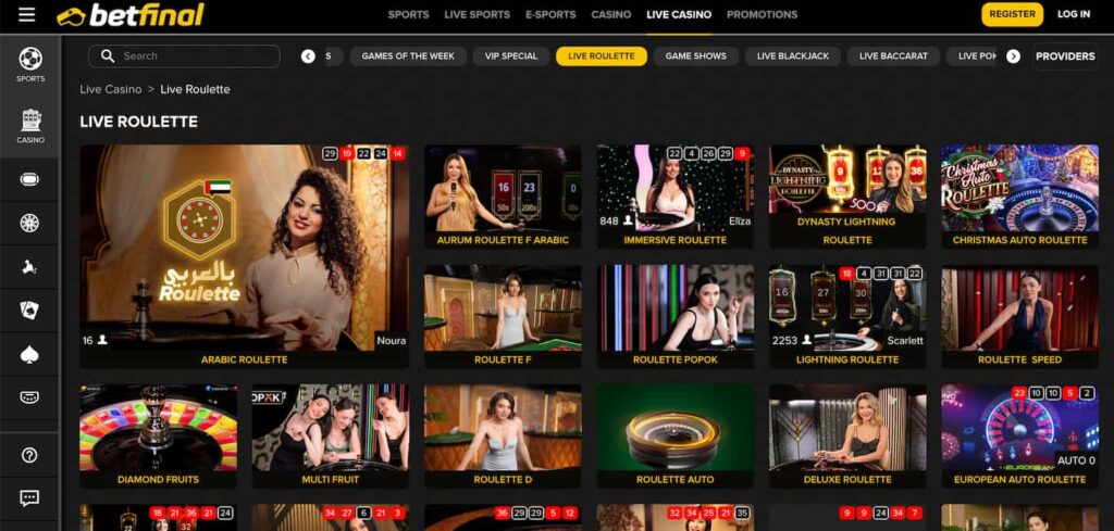 betfinal-live-casino-section