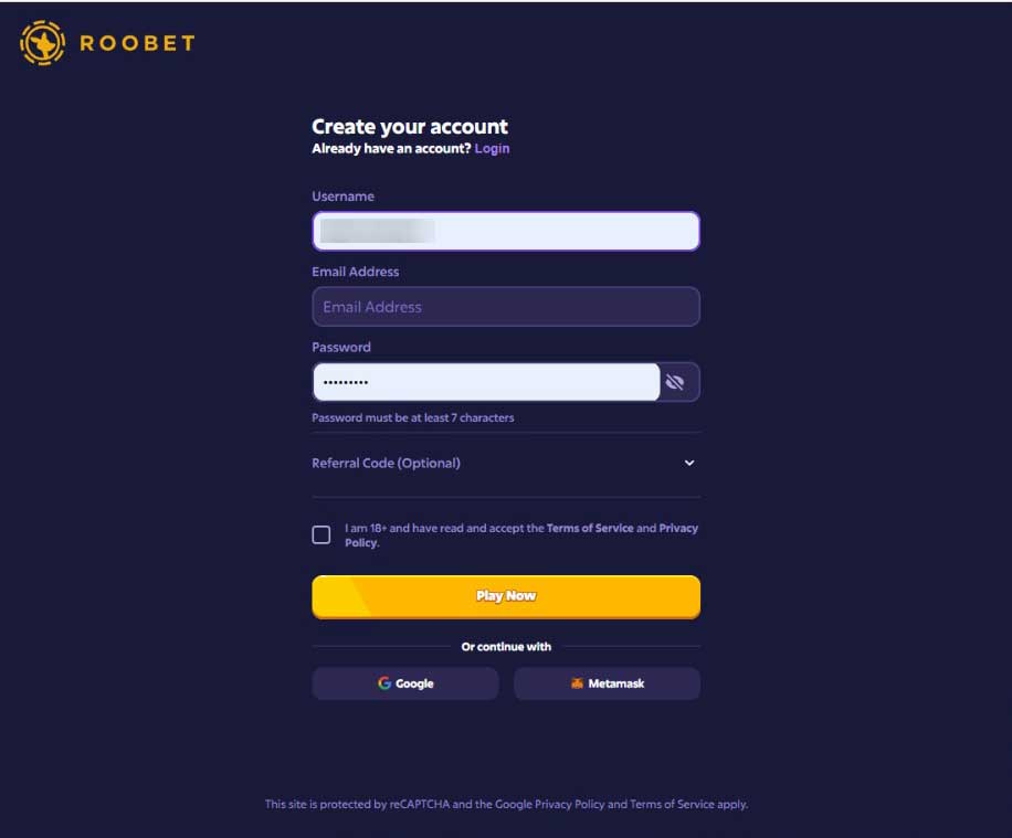 Roobet-casino-sign-up