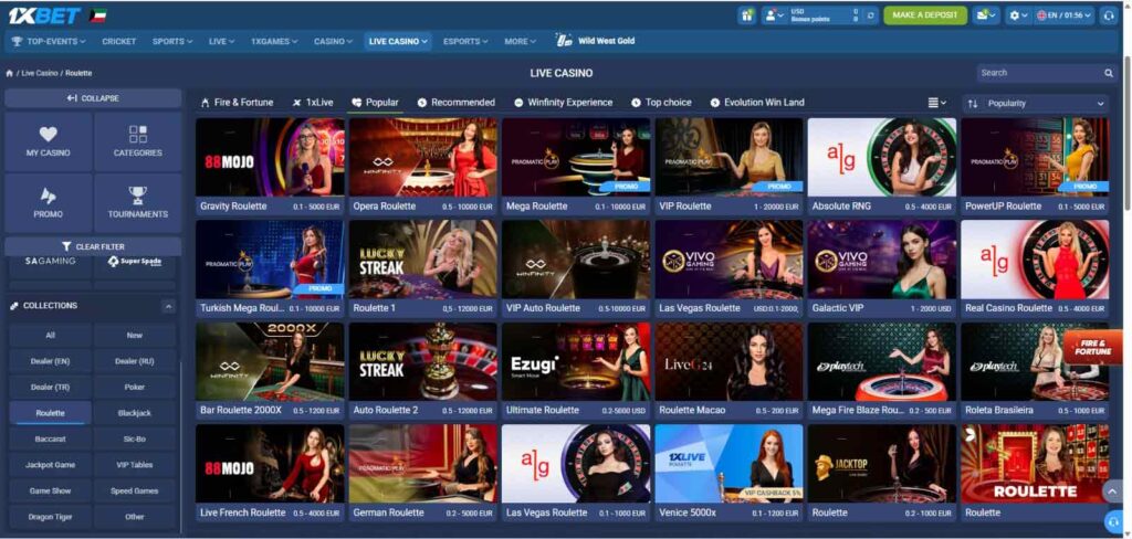 live-roulette-1xbet