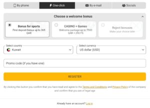 melbet one click registration